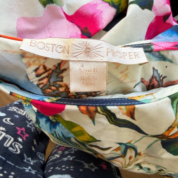 New Boston Proper Vibrant Floral One-Shoulder Dress - Picture 3 of 8